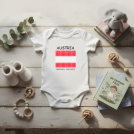 オーストリア国旗 ベビーボディスーツ