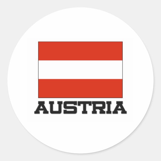 オーストリア国旗 ラウンドシール (正面)