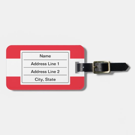 オーストリア国旗 ラゲッジタグ (正面横)