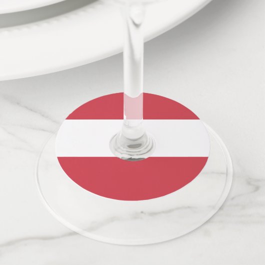 オーストリア国旗 ワイングラスタグ (クローズアップ)