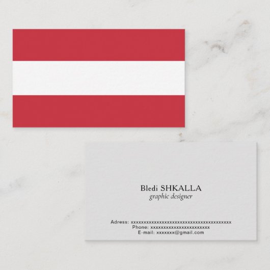 オーストリア国旗 名刺 (正面/裏面)