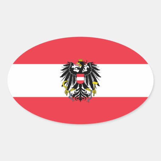 オーストリア国旗 楕円形シール (正面)