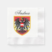 オーストリア国旗 縁ありカクテルナプキン (正面)