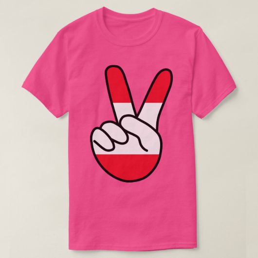 オーストリア国旗Vサイン Tシャツ (デザイン正面)