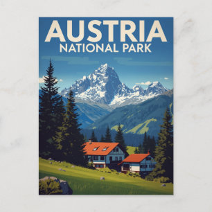 オーストリア国立公園アルプスのシャレー ポストカード