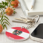 オーストリア国魅力的国国旗 キーホルダー (正面右)