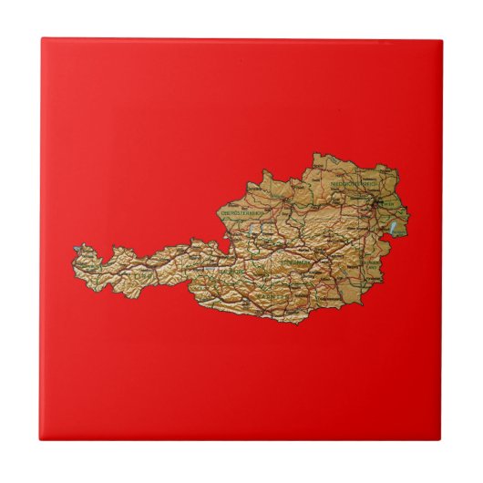 オーストリア地図タイル タイル (正面)