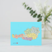 オーストリア地域単離地図 ポストカード (スタンド正面)