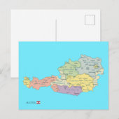 オーストリア地域単離地図 ポストカード (正面/裏面)