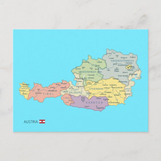 オーストリア地域単離地図 ポストカード (正面)
