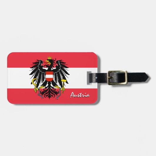 オーストリア手荷物タグ、愛国的オーストリア国旗 ラゲッジタグ (正面横)