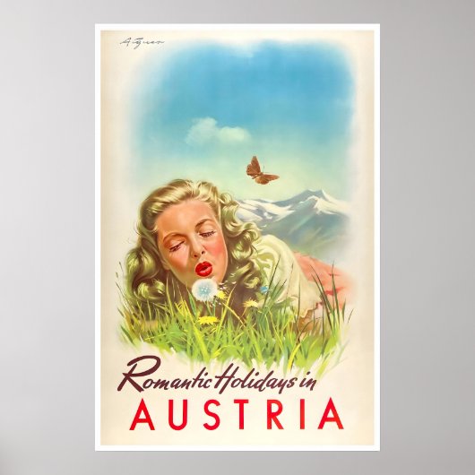 オーストリア旅行ポスター オーストリアのアートプリント ポスター (正面)
