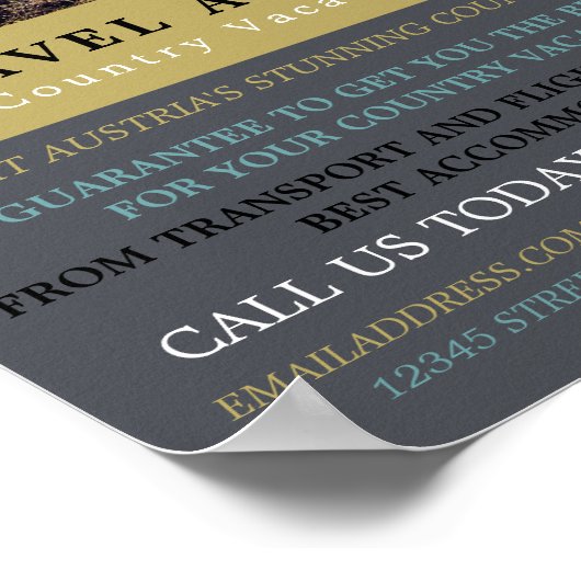 オーストリア湖旅行代理店広告の ポスター (角)