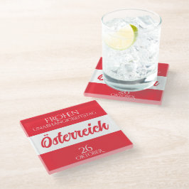オーストリア独立記念日オーストリア国旗 ガラスコースター