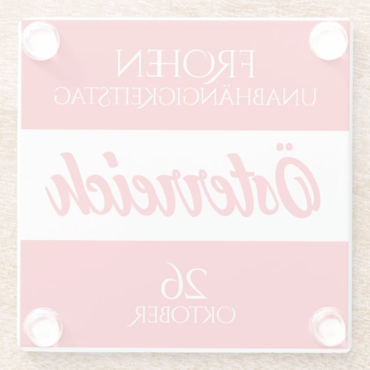 オーストリア独立記念日オーストリア国旗 ガラスコースター (裏面)