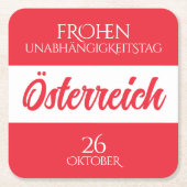 オーストリア独立記念日オーストリア国旗 スクエアペーパーコースター (正面)