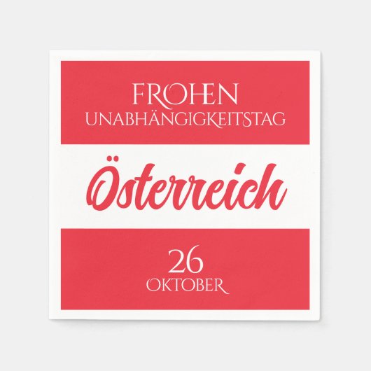 オーストリア独立記念日オーストリア国旗 スタンダードカクテルナプキン (正面)
