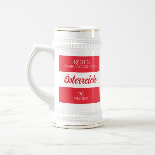 オーストリア独立記念日オーストリア国旗 ビールジョッキ (左)
