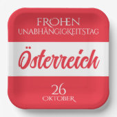 オーストリア独立記念日オーストリア国旗 ペーパープレート (正面)