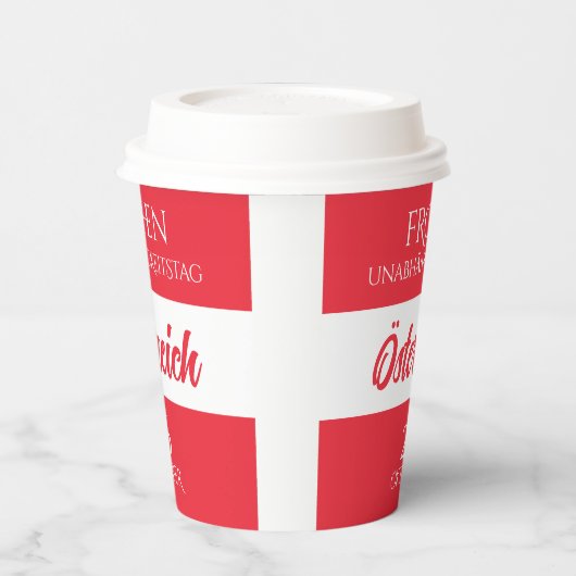 オーストリア独立記念日オーストリア国旗 紙コップ (左)