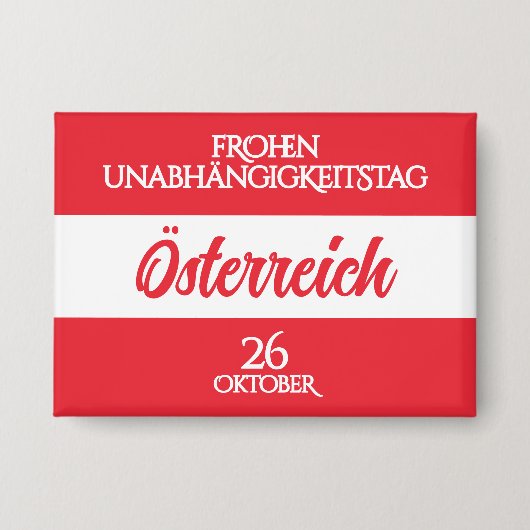 オーストリア独立記念日オーストリア国旗 缶バッジ (正面)