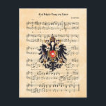 オーストリア皇帝の賛美歌カイザーヒムネ ポストカード<br><div class="desc">『ゴットエルハルテ・フランツ救・デン・カイザー』(英語:「フランシス神帝」)は、神聖ローマ帝国の皇帝で後のオーストリア帝国のフランシス2世の個人的な賛歌である。1797年1月に(昆虫)オオカバマダラ、モナークの誕生日に歌の初演が命じられた。「懐讃歌」と呼ばれることもある。ジョセフ・ハイドンは彼の創作が特に好きだったようだ。病弱で病弱な老齢(1802-1809)の間、作曲家は慰めの型枠として素晴らし、しばしば彼の歌と一緒に彼のピアノに苦労し遊て遊、その曲に対してピアノに苦しむことも多い。それは今まで続いた最後の音楽感じHaydn。1815年のウィーン会議のオーストリア帝国の小さな紋章が登場。</div>