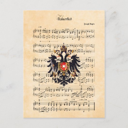 オーストリア皇帝の賛美歌「カイザーリー」 ポストカード (正面)