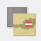オーストリア磁石の地図 マグネット (正面/裏面)