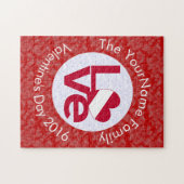 オーストリア赤文字LOVE国旗パーソナライズされた ジグソーパズル (横)