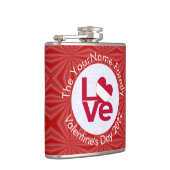 オーストリア赤文字LOVE国旗パーソナライズされた フラスク (右)
