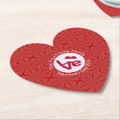 オーストリア赤文字LOVE国旗パーソナライズされた ペーパーコースター (アングル)