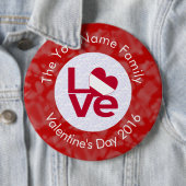 オーストリア赤文字LOVE国旗パーソナライズされた 缶バッジ (インサイチュ)