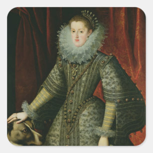 オーストリア1609年のマルガリータ女王(キャンバスの油) スクエアシール