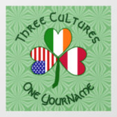 オーストリア・アイリッシュ・アメリカン・シャムロックパーソナライズされた国旗 ウィンドウサイン (シート)