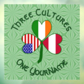 オーストリア・アイリッシュ・アメリカン・シャムロックパーソナライズされた国旗 ウィンドウサイン (シート3)