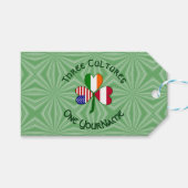 オーストリア・アイリッシュ・アメリカン・シャムロックパーソナライズされた国旗 ギフトタグ (正面(横))