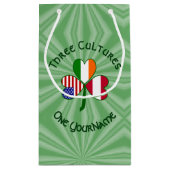 オーストリア・アイリッシュ・アメリカン・シャムロックパーソナライズされた国旗 スモールペーパーバッグ (裏面)