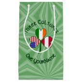 オーストリア・アイリッシュ・アメリカン・シャムロックパーソナライズされた国旗 スモールペーパーバッグ (正面)