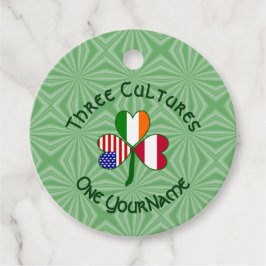 オーストリア・アイリッシュ・アメリカン・シャムロックパーソナライズされた国旗 フェイバータグ