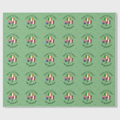 オーストリア・アイリッシュ・アメリカン・シャムロックパーソナライズされた国旗 ラッピングペーパー (フラット)