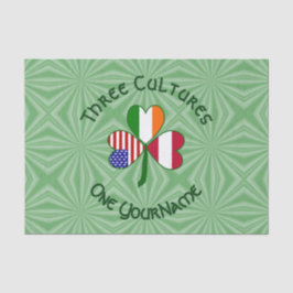 オーストリア・アイリッシュ・アメリカン・シャムロックパーソナライズされた国旗 薄葉紙