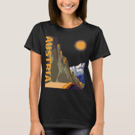 オーストリア アルプス 山 陽 光 レトロ トラベル Tシャツ