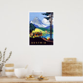 オーストリア、アルプス、山、音楽オーケストラ、ヴィンテージ ポスター (キッチン)