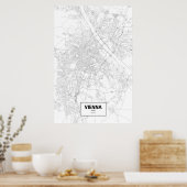 オーストリア、ウィーン（黒いオンホワイト） ポスター (キッチン)