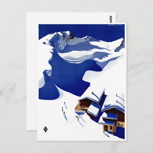 オーストリア・ウンシュハイム復元ヴィンテージ旅行ポスター ポストカード (正面/裏面)