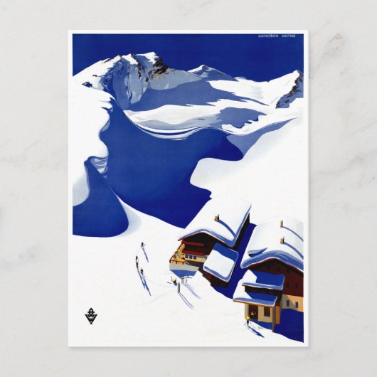 オーストリア・ウンシュハイム復元ヴィンテージ旅行ポスター ポストカード (正面)