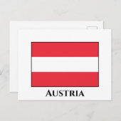 オーストリア（オーストリア）国旗 ポストカード (正面/裏面)