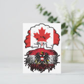オーストリア・カナダ・カナダ・ツリー・ルーツ国旗 ポストカード (スタンド正面)