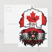オーストリア・カナダ・カナダ・ツリー・ルーツ国旗 ポストカード (正面/裏面)