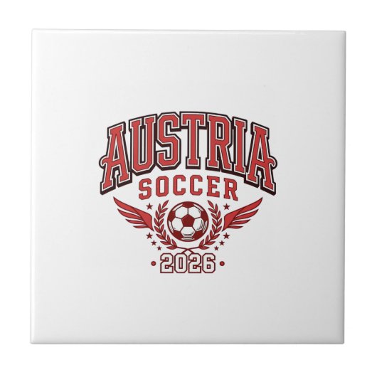 オーストリア サッカー 2026 サッカー 太字 国名 タイポグラフィ タイル (正面)